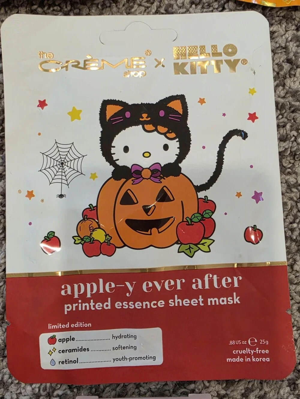 Hello Kitty Fall Kids Skin & Hair Sheet Mask Pack in Orange and Red Accents